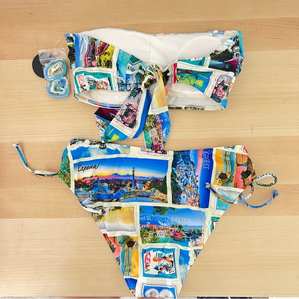 NWT VICI  Postcards Vacation Swim Set - Picture 7 of 8